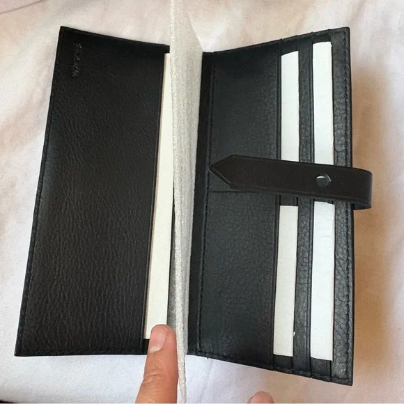 Madewell Wallet Leather Post Black NEW - Picture 8 of 9